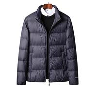 HJUGHPN Doudoune d'hiver pour homme, veste rembourrée et chaude en duvet doux et décontracté (bleu marine, taille 3XL)