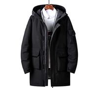 HJUGHPN Doudoune longue pour homme - Veste d'hiver chaude et chaude en duvet de canard blanc - Grande poche (XL)