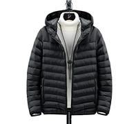 HJUGHPN Doudoune pour hommes, vêtements ultra noirs, manteau décontracté à capuche surdimensionné pour l'automne et l'hiver, parka coupe-vent pour hommes (noir, 4XL)