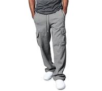HJUGHPN Jeans pour hommes Joggers de couleur unie Sportswear Knit Fashion Sports Cargo Pants Techwear Pantalon de survêtement Homme Sportswear Pantalon surdimensionné Homme