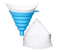 HJUGHPN Lot de 200 filtres à peinture avec débit de 100 µm en maille de nylon et 1 entonnoir en silicone