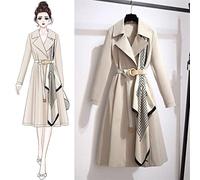 HJUGHPN Manteaux pour femme - Long coupe-vent ample - Manteau coupe-vent pour femme - Veste à double boutonnage - Cordon de serrage - Cape coupe-vent pour femme (3XL)