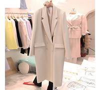 HJUGHPN Manteaux pour femme, veste de costume mi-longue, ample, décontractée, double boutonnage, petite veste de costume pour femme (M)