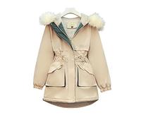HJUGHPN Manteaux pour femmes grande taille Manteau d'hiver pour femme Veste matelassée en coton mi-longue pour femme, coupe ajustée, capuche rembourrée en coton (taille US-XL)