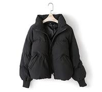 HJUGHPN Manteaux pour femmes Manteaux d'hiver solides pour femmes en coton vestes décontractées parkas chaudes pour femmes manteau chaud surdimensionné pour femmes décontracté (noir, taille US M)