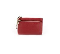 HJUGHPN Mini porte-monnaie en cuir véritable pour femme - Fermeture éclair - Avec porte-clés, 1 couleur, Taille unique