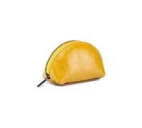 HJUGHPN Mini portefeuille en cuir véritable pour femme avec fermeture éclair et porte-monnaie, jaune, Taille unique