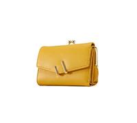 HJUGHPN Mini portefeuilles en cuir synthétique pour femme - Porte-monnaie - Porte-monnaie - Porte-cartes - Pochette pour pièces de monnaie, jaune, Taille unique