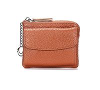 HJUGHPN Porte-monnaie pour femme en cuir multicouche simple avec fermeture éclair - Petit portefeuille pour femme, marron, Taille unique