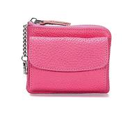 HJUGHPN Porte-monnaie pour femme en cuir multicouche simple avec fermeture éclair - Petit portefeuille pour femme, rose, Taille unique