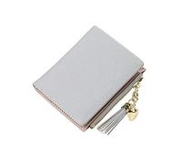 HJUGHPN Portefeuille court pour femme - Porte-monnaie tendance - Petit portefeuille pour femme avec boucle - Mini pochette (gris)