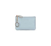 HJUGHPN Portefeuille en cuir de vache pour femme - Porte-monnaie tendance avec porte-clés - Petit portefeuille simple pour femme, bleu, Taille unique