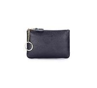 HJUGHPN Portefeuille en cuir de vache pour femme - Porte-monnaie tendance avec porte-clés - Petit portefeuille simple pour femme, noir, Taille unique