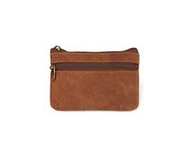 HJUGHPN Portefeuille en cuir véritable pour femme avec fermeture éclair et porte-clés rétro, 1 couleur, Taille unique