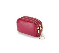 HJUGHPN Portefeuille en cuir véritable pour femme - Double fermeture éclair - Portefeuille tendance pour femme de ménage - Carte clé, 1 couleur, Taille unique
