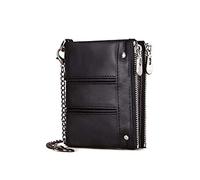 HJUGHPN Portefeuille pour femme en cuir de vache Petit porte-monnaie mince Portefeuille pour femme, noir, Taille unique