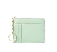 HJUGHPN Portefeuille pour femme en cuir synthétique avec fermeture éclair - Mini porte-clés - Porte-cartes multi-cartes, Vert, Taille unique