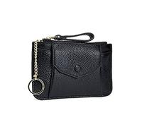 HJUGHPN Portefeuille pour femme - Petit porte-monnaie avec fermeture éclair - Mini porte-monnaie en cuir pour femme, noir, Taille unique