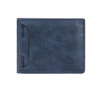 HJUGHPN Portefeuille pour Homme Men's Wallet New Short Style Fashion Casual Large-capacity Multi-Card Slot Draw Card Wallet Card Holder(Blue)