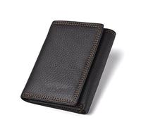 HJUGHPN Portefeuille pour Homme Portefeuille Hommes Vintage Puce Portefeuilles Courtes en Cuir mâle Multifonctionnel mâle Porte-Monnaie Porte-pièce Porte-Carte(Dark Coffe)