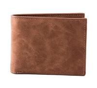 HJUGHPN Portefeuille tendance en cuir PU pour homme avec porte-monnaie à fermeture éclair Petit porte-monnaie Dollar Slim Wallet Nouveau design, Portefeuille marron, Taille unique