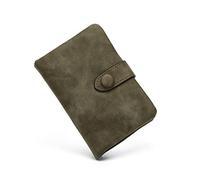HJUGHPN Portefeuilles courts à trois volets pour femme avec poche à monnaie zippée minimaliste en cuir souple givré pour femme rose petit portefeuille (vert)