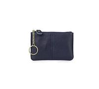 HJUGHPN Portefeuilles en cuir véritable pour femme Porte-monnaie pratique pour femme Porte-clés en cuir de vache garanti, bleu, Taille unique