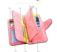 HJUGHPN Portefeuilles pour femmes portefeuilles mode dame bracelet sacs à main long sac d'argent fermeture éclair porte-monnaie cartes ID titulaire embrayage femme portefeuille burse notecase, rose,