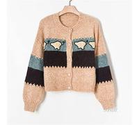 HJUGHPN Pull à col roulé contrasté pour femme - Cardigan tricoté à manches longues - Vêtements pour femmes (S)