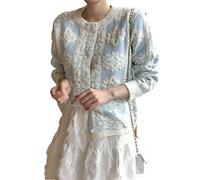 HJUGHPN Pull femme cardigan fleur femme automne et hiver pull court tricot haut
