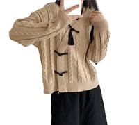 HJUGHPN Pull pour femme avec pompons surdimensionnés en tricot pour l'automne et l'hiver