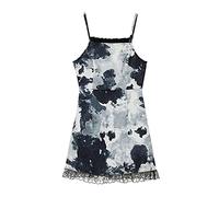 HJUGHPN Robe d'été à bretelles spaghetti pour femme - Mode tie-dye - Patchwork - Sexy - Dos nu - Vintage - Bretelles - Femme (M)