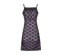 HJUGHPN Robe d'été en dentelle florale sans manches pour femme - Robe moulante sexy à bretelles spaghetti (L)