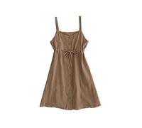 HJUGHPN Robe d'été sans manches pour femme avec col noué et bretelles spaghetti Style rétro