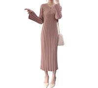 HJUGHPN Robe pour femme - Haute élasticité - Élastique - Robe en laine - Automne et hiver - Robe à bas fin