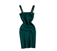 HJUGHPN Robe tricotée sexy une pièce sans manches avec bretelles pour femme - Robe dos nu (L)