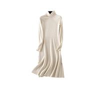 HJUGHPN Robes d'hiver élégantes et épaisses pour femmes, robe pull d'automne à manches longues, robe pull midi tricotée pour femme