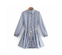 HJUGHPN Robes pour femme à imprimé floral avec volants et ceinture à lacets (taille M)