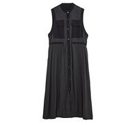 HJUGHPN Robes pour femme sans manches patchwork robe chemise pour femme avec cordon de serrage ample décontracté robe d'été élégante