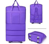 HJUGHPN Sac à Main Checked Bag Oxford Large Capacity Travel Universal Wheel Foldable Luggage Moving Storage Bag Rolling Packing Cubes(Purple)