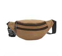 HJUGHPN Sac banane décontracté en toile unisexe - Sac banane fonctionnel pour homme et femme - Sac banane pratique pour homme (marron)