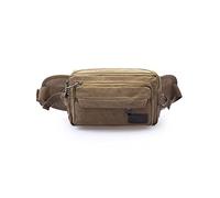 HJUGHPN Sac Banane Sac de Taille Canvas for Hommes Casual Courant Jogging Multifonctionnel Messenger Sac à bandoulière Messenger Sac de Taille(Khaki)