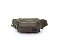 HJUGHPN Sac Banane Sac de Taille Canvas for Hommes Casual Courant Jogging Multifonctionnel Messenger Sac à bandoulière Messenger Sac de Taille(Army Green)