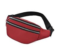 HJUGHPN Sac Banane Sac de Taille Femmes Fanny Pack Femelle Hip Bum Sac Hommes Banana Sac Femme Belt`s Ceinture Poche Dames Ventre Money Pochette Porte-Monnaie(Red)