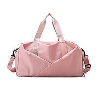 HJUGHPN Sac de Sport Femme Sacs de Sport Sacs à Main de Gymnastique pour Femmes Chaussures Hommes Grand Week-End entraînement étanche Natation Fitness Voyage épaule(Pink,L)