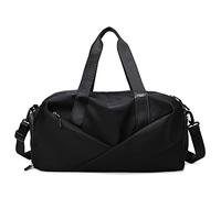 HJUGHPN Sac de Sport Femme Sacs de Sport Sacs à Main de Gymnastique pour Femmes Chaussures Hommes Grand Week-End entraînement étanche Natation Fitness Voyage épaule(Black,S)