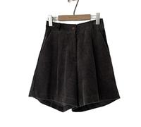 HJUGHPN Short pour femme - Short en velours côtelé pour femme - Taille haute - Jambe large - Pantalon uni - Short court pour femme - Short décontracté pour femme (2, M)