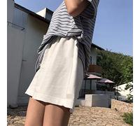 HJUGHPN Short pour femme - Short noir pour femme - Lettre brodée - Jambe large - Cordon de serrage - Pour la course à pied - Pour étudiants - Couples décontractés - Short ample pour femme - Noir - XXL