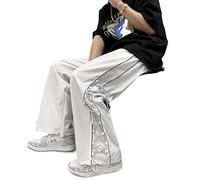 HJUGHPN Veste bouffante pour homme - Pantalon large surdimensionné Harajuku - Pantalon de jogging - Pantalon de skateboard - Techwear (L)