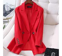 HJUGHPN Veste élégante à manches longues pour femme - Blazer à double boutonnage - Style décontracté - Solide - Chic - Costume de bureau - Blazer d'extérieur - Manteau ample (XXL)